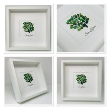 Load image into Gallery viewer, Handmade Sea Glass Tree 3D Box Picture Frame &#39;Sea of Green&#39;
