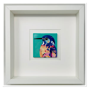 Ceramic Turquoise Kingfisher Art Picture Frame