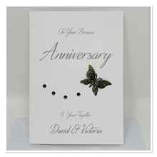 Load image into Gallery viewer, 8th 19th Bronze Wedding Anniversary Personalised Card - A11
