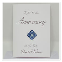 Load image into Gallery viewer, Porcelain Wedding Anniversary Personalised Card - A7
