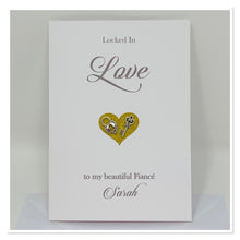 Load image into Gallery viewer, Fiancé Locked In Love Personalised Card - A5

