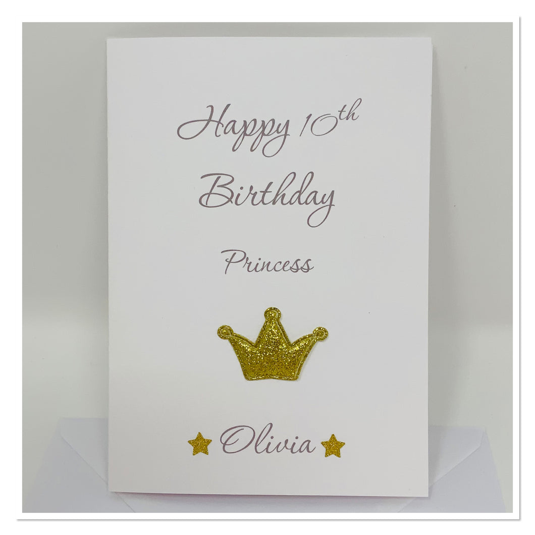 Happy Birthday Princess Personalised Card - A4