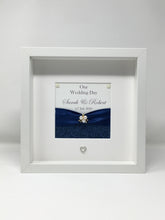 Load image into Gallery viewer, Wedding Day Ribbon Frame - Navy Pebble
