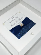 Load image into Gallery viewer, Wedding Day Ribbon Frame - Navy Pebble
