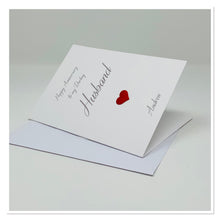 Load image into Gallery viewer, Red Heart &#39;My Darling Husband&#39; Wedding Anniversary Personalised Card - A10
