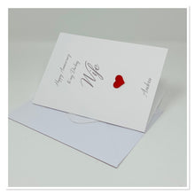 Load image into Gallery viewer, Red Heart &#39;My Darling Wife&#39; Wedding Anniversary Personalised Card - A9
