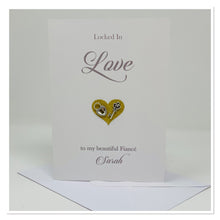 Load image into Gallery viewer, Fiancé Locked In Love Personalised Card - A5
