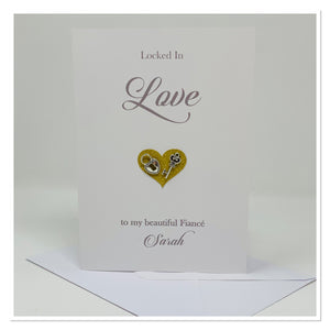 Fiancé Locked In Love Personalised Card - A5