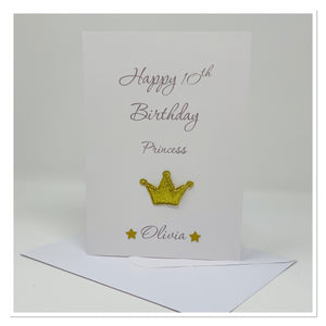 Happy Birthday Princess Personalised Card - A4