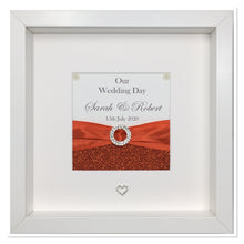 Load image into Gallery viewer, Wedding Day Ribbon Frame - Red Glitter
