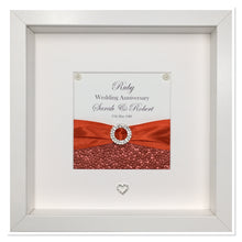 Load image into Gallery viewer, 40th Ruby 40 Years Wedding Anniversary Ribbon Frame - Pebble
