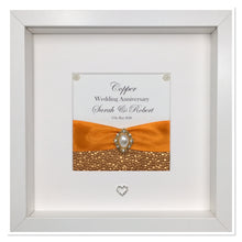 Load image into Gallery viewer, 22nd Copper 22 Years Wedding Anniversary Ribbon Frame - Pebble
