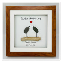 Load image into Gallery viewer, 3rd Leather 3 Years Wedding Anniversary Frame - Pebble Birds
