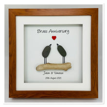 Load image into Gallery viewer, 21st Brass 21 Years Wedding Anniversary Frame - Pebble Birds
