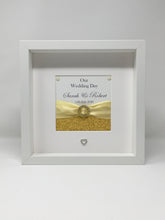 Load image into Gallery viewer, Wedding Day Ribbon Frame - Yellow Gold Pebble
