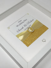 Load image into Gallery viewer, Wedding Day Ribbon Frame - Yellow Gold Pebble
