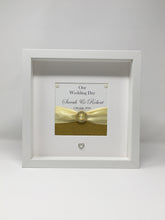Load image into Gallery viewer, Wedding Day Ribbon Frame - Yellow Gold Glitter
