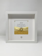 Load image into Gallery viewer, 50th Golden 50 Years Yellow Wedding Anniversary Ribbon Frame - Pebble
