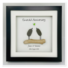 Load image into Gallery viewer, 55th Emerald 55 Years Wedding Anniversary Frame - Pebble Birds
