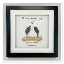 Load image into Gallery viewer, 8th Bronze 8 Years Wedding Anniversary Frame - Pebble Birds
