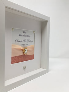 Wedding Day Ribbon Frame - Coral Pebble