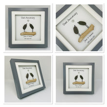 Load image into Gallery viewer, 11th Steel 11 Years Wedding Anniversary Frame - Pebble Birds
