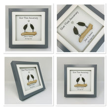 Load image into Gallery viewer, 23rd Silver Plate 23 Years Wedding Anniversary Frame - Pebble Birds
