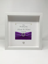 Load image into Gallery viewer, Wedding Day Ribbon Frame - Purple Glitter
