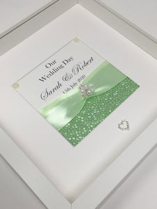 Wedding Day Ribbon Frame - Mint Green Pebble