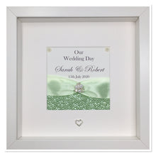 Load image into Gallery viewer, Wedding Day Ribbon Frame - Mint Green Pebble
