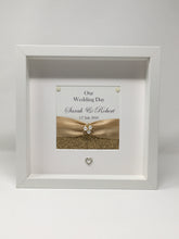Load image into Gallery viewer, Wedding Day Ribbon Frame - Champagne Gold Pebble
