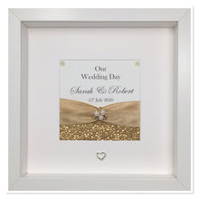 Load image into Gallery viewer, Wedding Day Ribbon Frame - Champagne Gold Pebble
