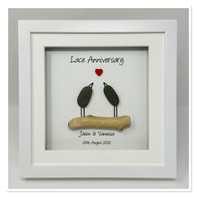 Load image into Gallery viewer, 13th Lace 13 Years Wedding Anniversary Frame - Pebble Birds
