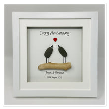 Load image into Gallery viewer, 14th Ivory 14 Years Wedding Anniversary Frame - Pebble Birds
