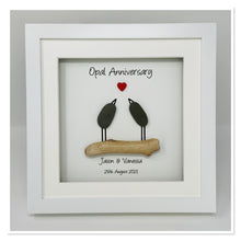 Load image into Gallery viewer, 24th Opal 24 Years Wedding Anniversary Frame - Pebble Birds

