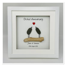 Load image into Gallery viewer, 28th Orchid 28 Years Wedding Anniversary Frame - Pebble Birds
