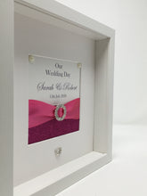 Load image into Gallery viewer, Wedding Day Ribbon Frame - Fuchsia Pink Glitter
