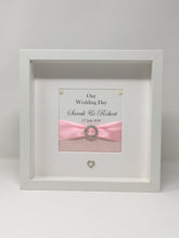 Load image into Gallery viewer, Wedding Day Ribbon Frame - Pale Pink Glitter
