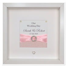 Load image into Gallery viewer, Wedding Day Ribbon Frame - Pale Pink Glitter

