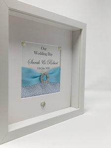 Wedding Day Ribbon Frame - Pale Blue Pebble