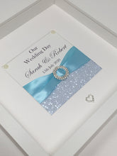 Load image into Gallery viewer, Wedding Day Ribbon Frame - Pale Blue Pebble
