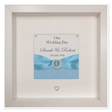 Load image into Gallery viewer, Wedding Day Ribbon Frame - Pale Blue Glitter
