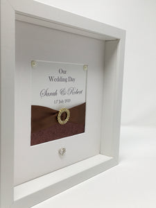 Wedding Day Ribbon Frame - Chocolate Glitter