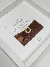 Load image into Gallery viewer, Wedding Day Ribbon Frame - Chocolate Glitter
