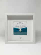 Load image into Gallery viewer, Wedding Day Ribbon Frame - Teal Pebble
