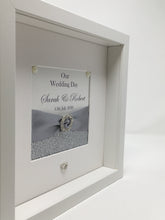 Load image into Gallery viewer, Wedding Day Ribbon Frame - Silver Pebble
