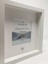Load image into Gallery viewer, Wedding Day Ribbon Frame - Silver Glitter
