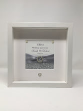 Load image into Gallery viewer, 25th Silver 25 Years Wedding Anniversary Ribbon Frame - Pebble
