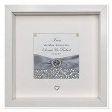 Load image into Gallery viewer, 6th Iron 6 Years Wedding Anniversary Ribbon Frame - Pebble
