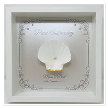 Load image into Gallery viewer, Mum &amp; Dad Oyster Shell 30th Pearl 30 Years Wedding Anniversary Frame - Ornate

